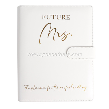 Loose Leaf White Leather Wedding Planning Journal